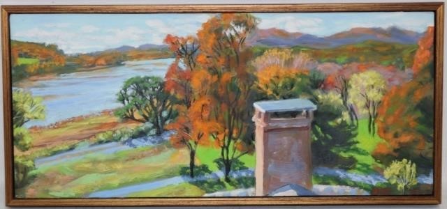 Appraisal: JOELLYN DUESBERRY - CO OIL ON PANEL TITLED HUDSON FROM