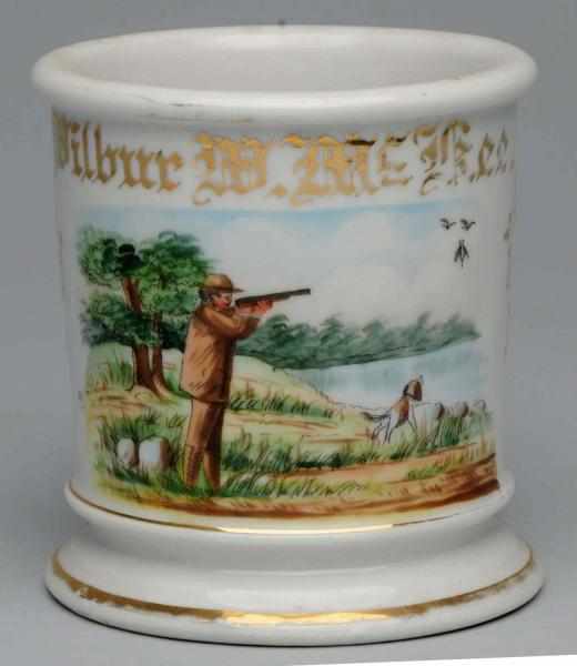 Appraisal: Hunter Shaving Mug Gilt name Wilbur M McKee Nice image