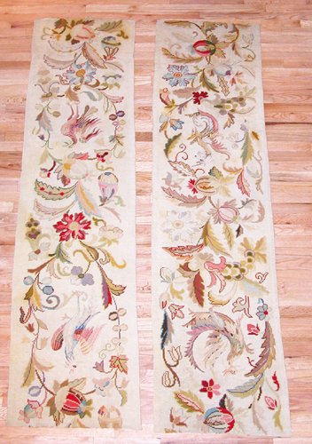 Appraisal: Title Pair of Victorian Needlepoint wall hangings Date c -