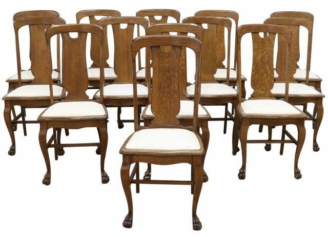 Appraisal: lot of American oak dining chairs early th c vasiform