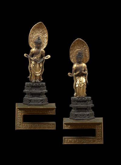 Appraisal: Pair of Japanese Giltwood Figures of Bodhisattvas th century each