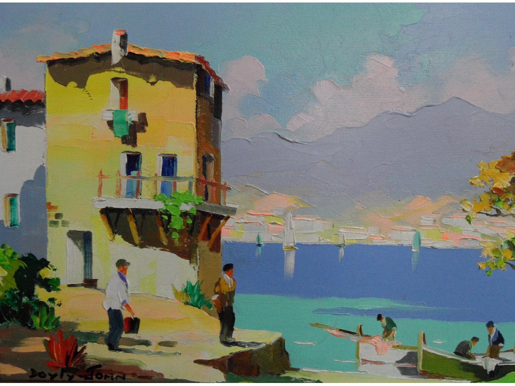 Appraisal: D'OYLY JOHN Oil on canvas 'Spanish Coast Costa Del Sol'