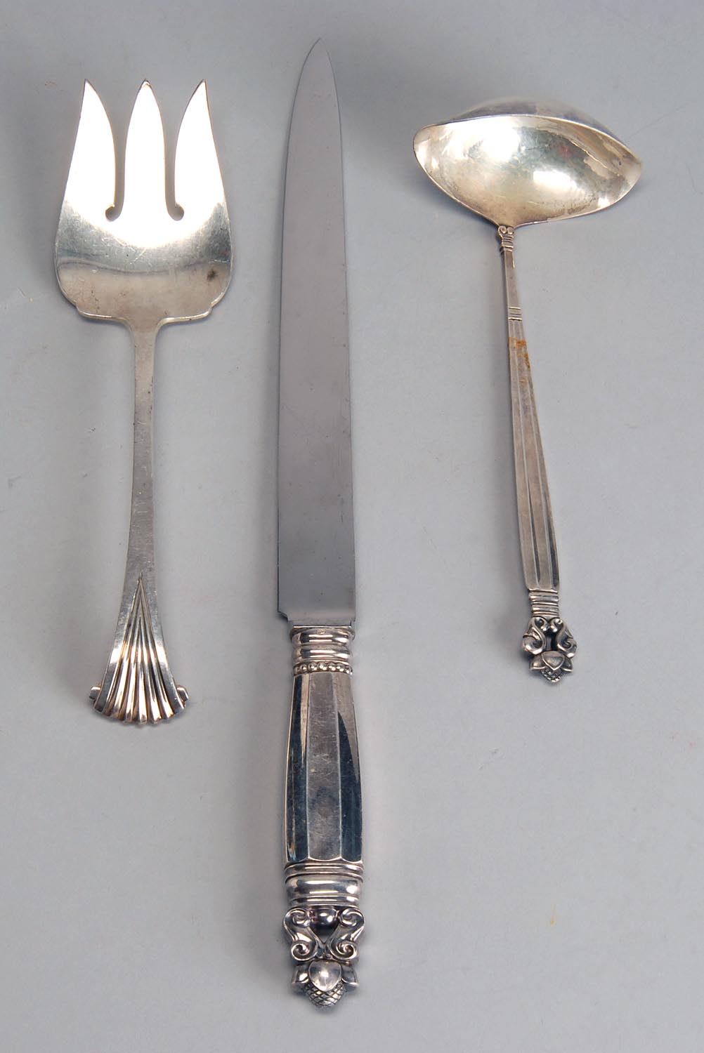 Appraisal: TWO DANISH SILVER SERVING PIECES BY GEORG JENSEN In the