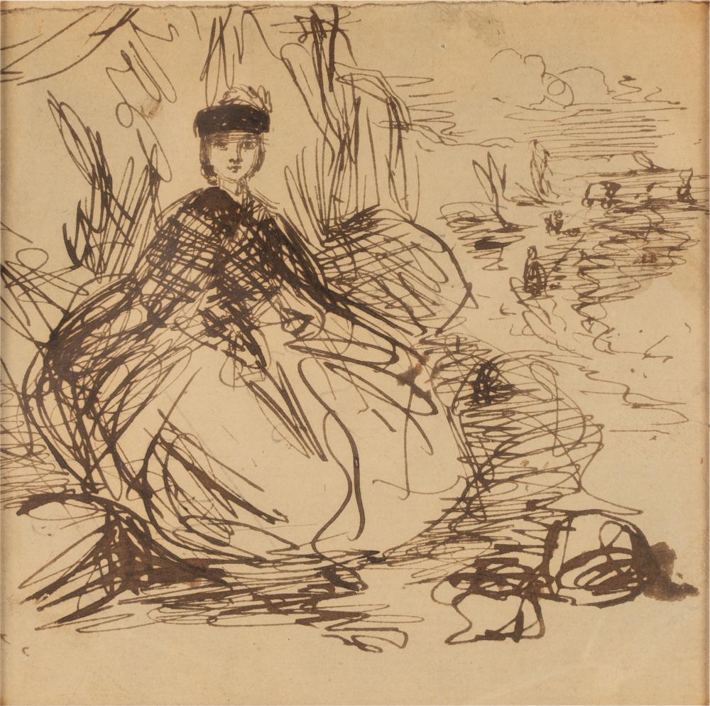 Appraisal: ATTRIBUTED TO JAMES ABBOTT MCNEILL WHISTLER - ink on laid