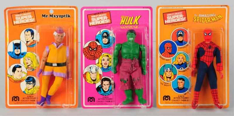 Appraisal: Lot of Mego Superhero Figures Includes one Spiderman figure dated