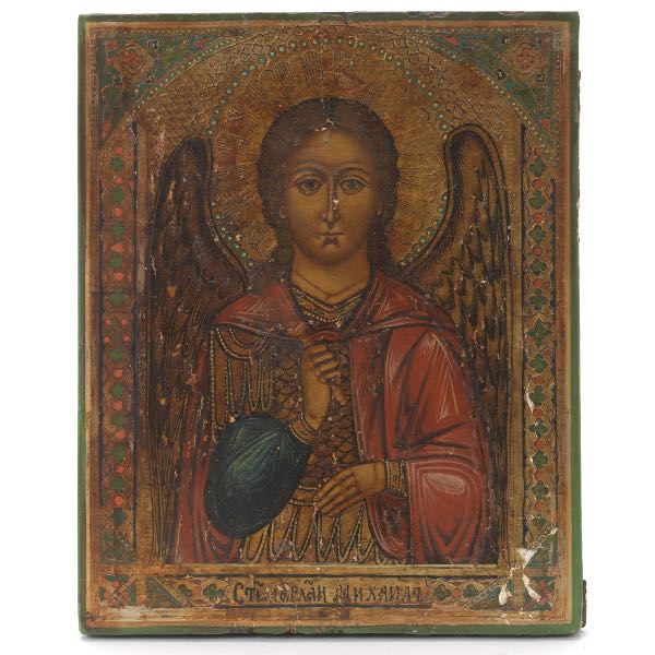 Appraisal: RUSSIAN ICON OF ST ARCHANGEL MICHAIL CA LATE TH EARLY