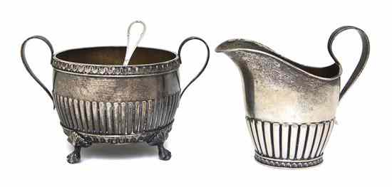 Appraisal: A Swedish Silver Creamer and Sugar Set maker's mark of