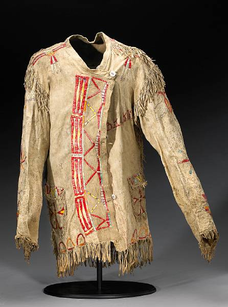 Appraisal: A Sioux quilled jacket Tailored in a European-American style fringed