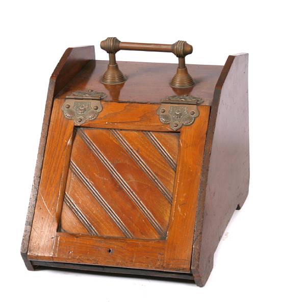 Appraisal: A Victorian walnut coal scuttle height in width in depth