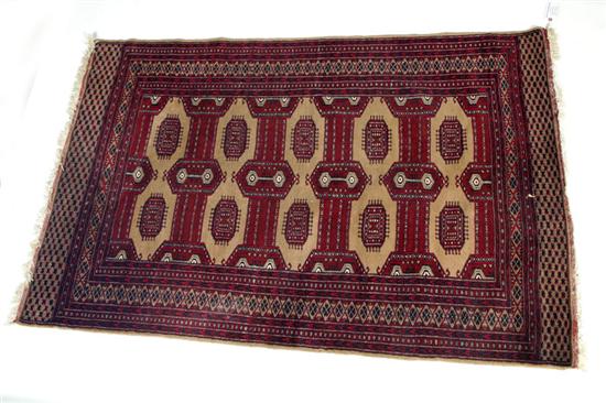 Appraisal: THREE ORIENTAL RUGS Twentieth century Caucasian prayer rug with aniline