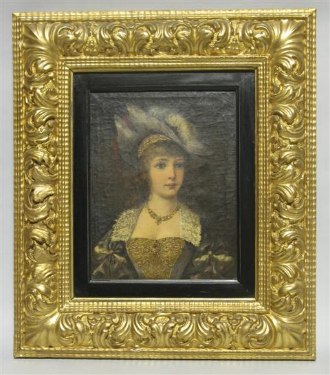 Appraisal: F REDWITZ YOUNG GIRL IN COSTUME Oil on canvas x