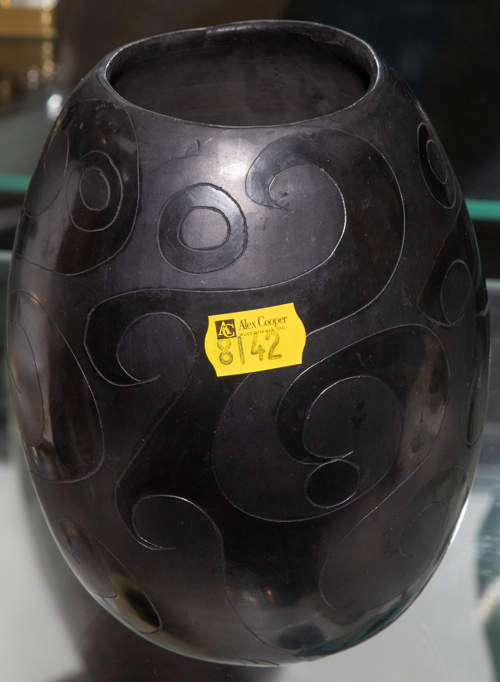 Appraisal: MEXICAN POTTERY VASE Illegibly signed in H