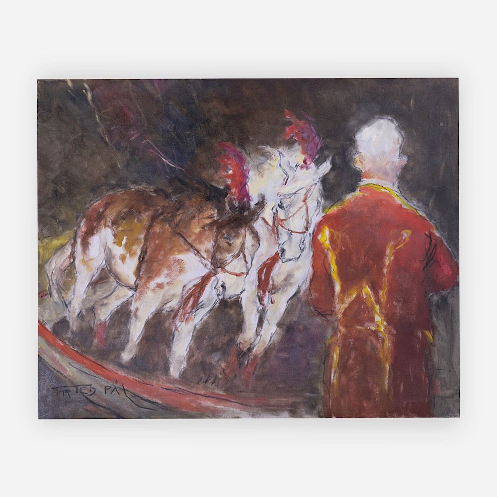 Appraisal: P l Fried - Untitled Circus horses Lot P l