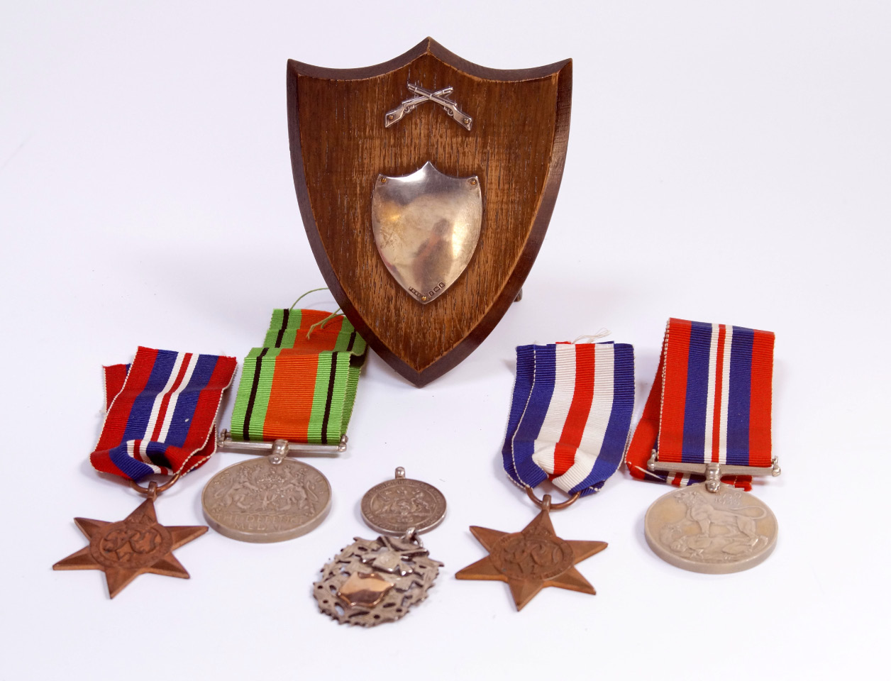 Appraisal: A WWII medal group comprising - war medal Defence medal