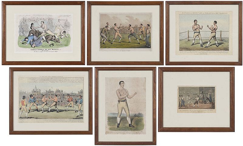 Appraisal: Six Framed Boxing Prints British American th century Art of