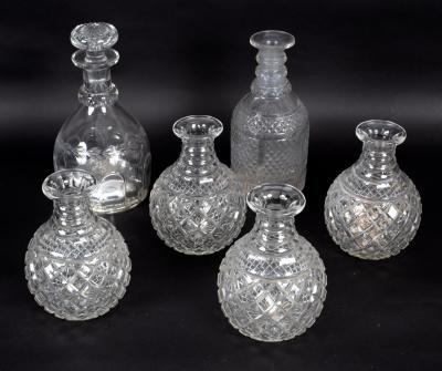 Appraisal: A th Century cut glass decanter the base fitted a