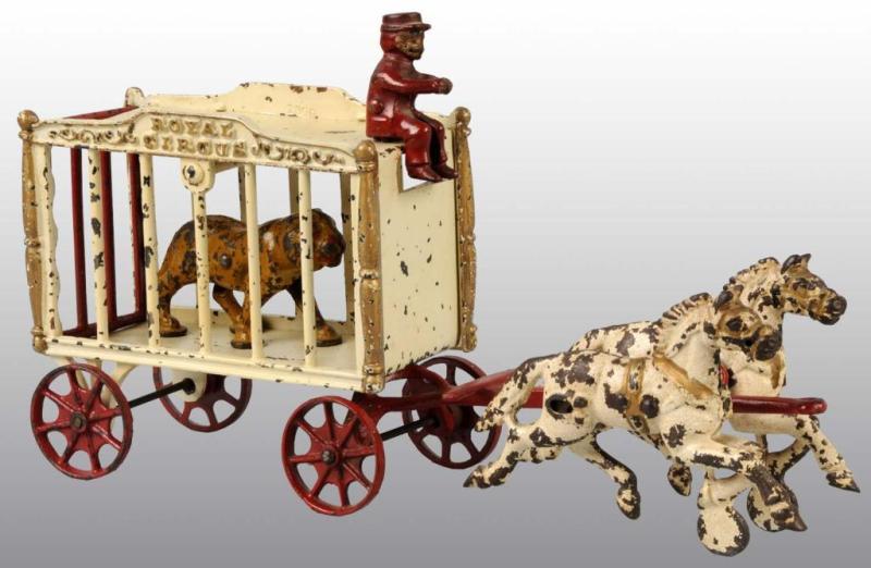 Appraisal: Cast Iron Hubley -Horse Royal Circus Cage Wagon Description Includes