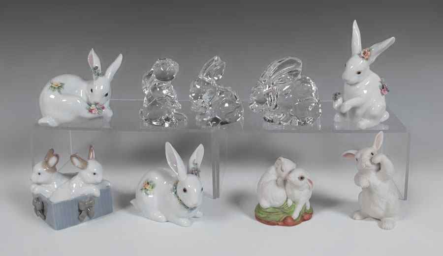 Appraisal: PC RABBIT COLLECTION To include ORREFORS with box - ''Mother