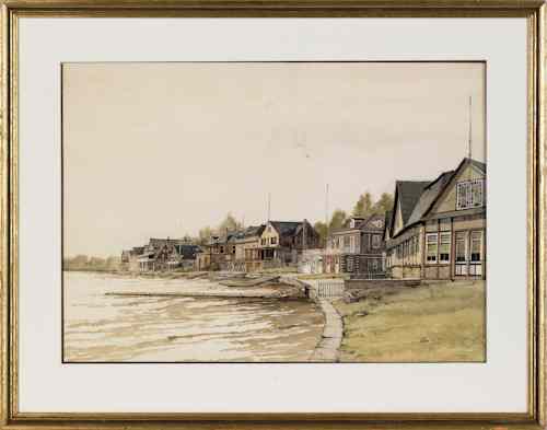 Appraisal: James Ross American - watercolor depicting Philadelphia's boathouse row signed