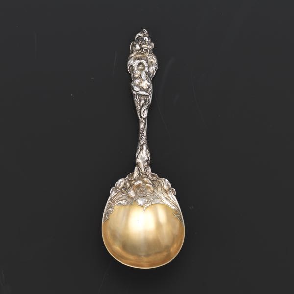 Appraisal: REED BARTON GOLD WASHED STERLING SILVER SERVING SPOON LES SIX