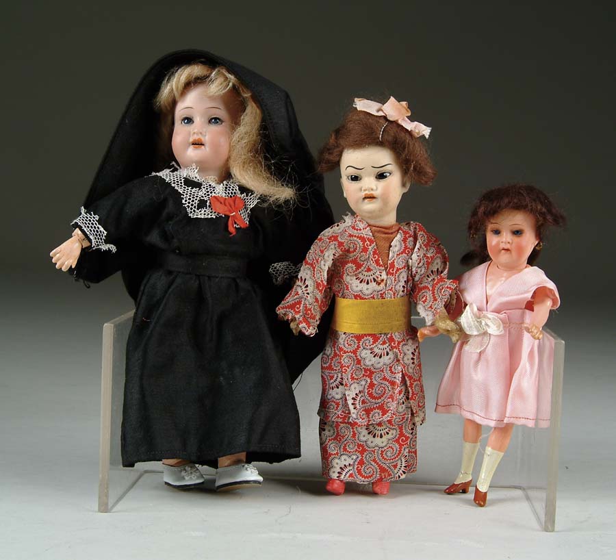 Appraisal: LOT OF THREE DOLLS INCLUDING ORIENTAL SPBH Included in this