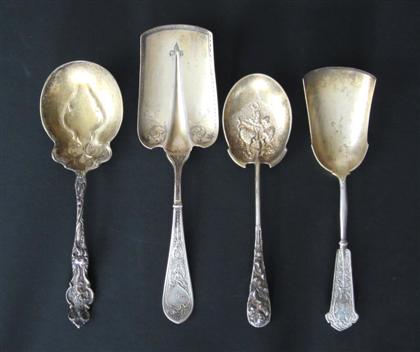 Appraisal: Four sterling silver serving pieces Gorham and others th century