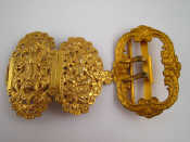 Appraisal: A gilt metal shoe buckle approx cm together with a