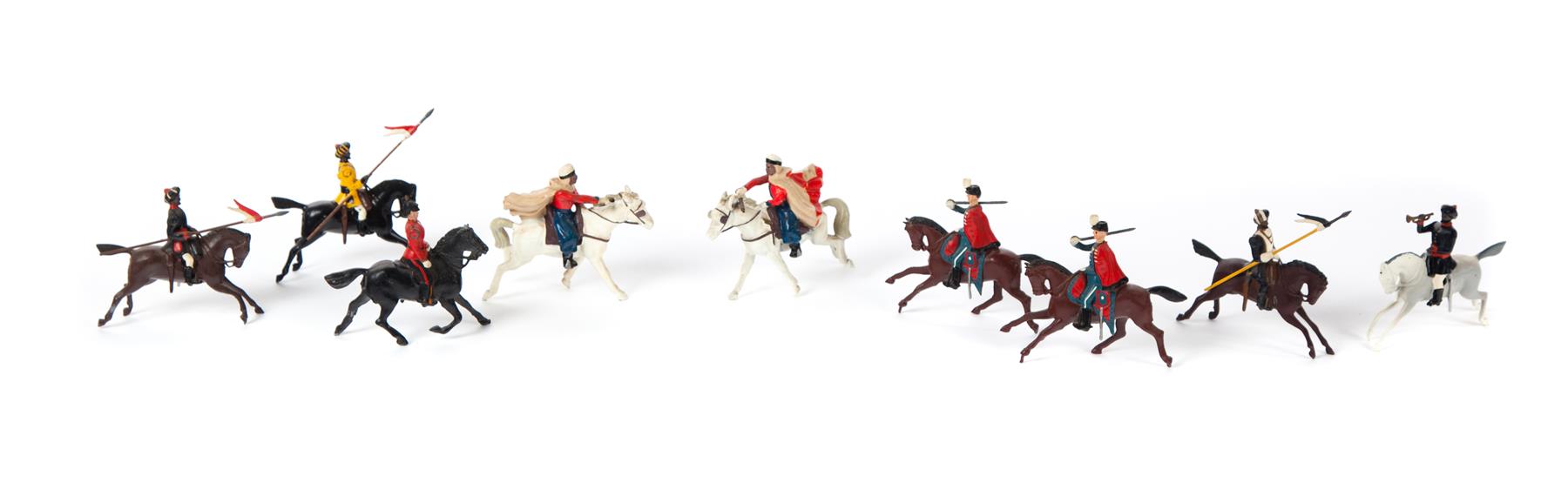 Appraisal: TWENTY-NINE BRITAIN'S TOY SOLDIERS Cast toy soldiers including horse and