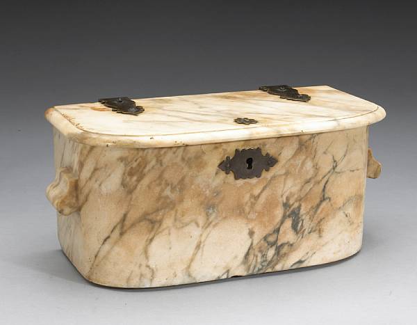 Appraisal: A Louis XV style marble tobacco box proabably th century