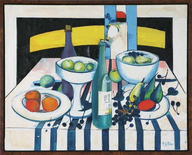 Appraisal: R LOUTURIER OIL ON CANVAS French born a still life