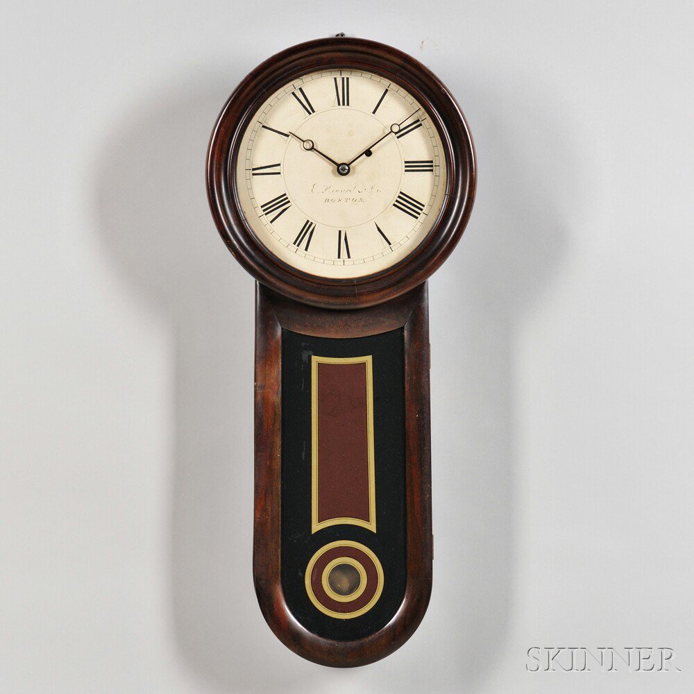 Appraisal: E Howard No Keyhole Regulator Boston with rosewood grain-painted cherry