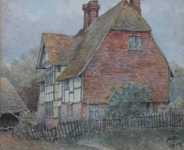 Appraisal: Early th Century English SchoolCountry House initials and dated watercolour