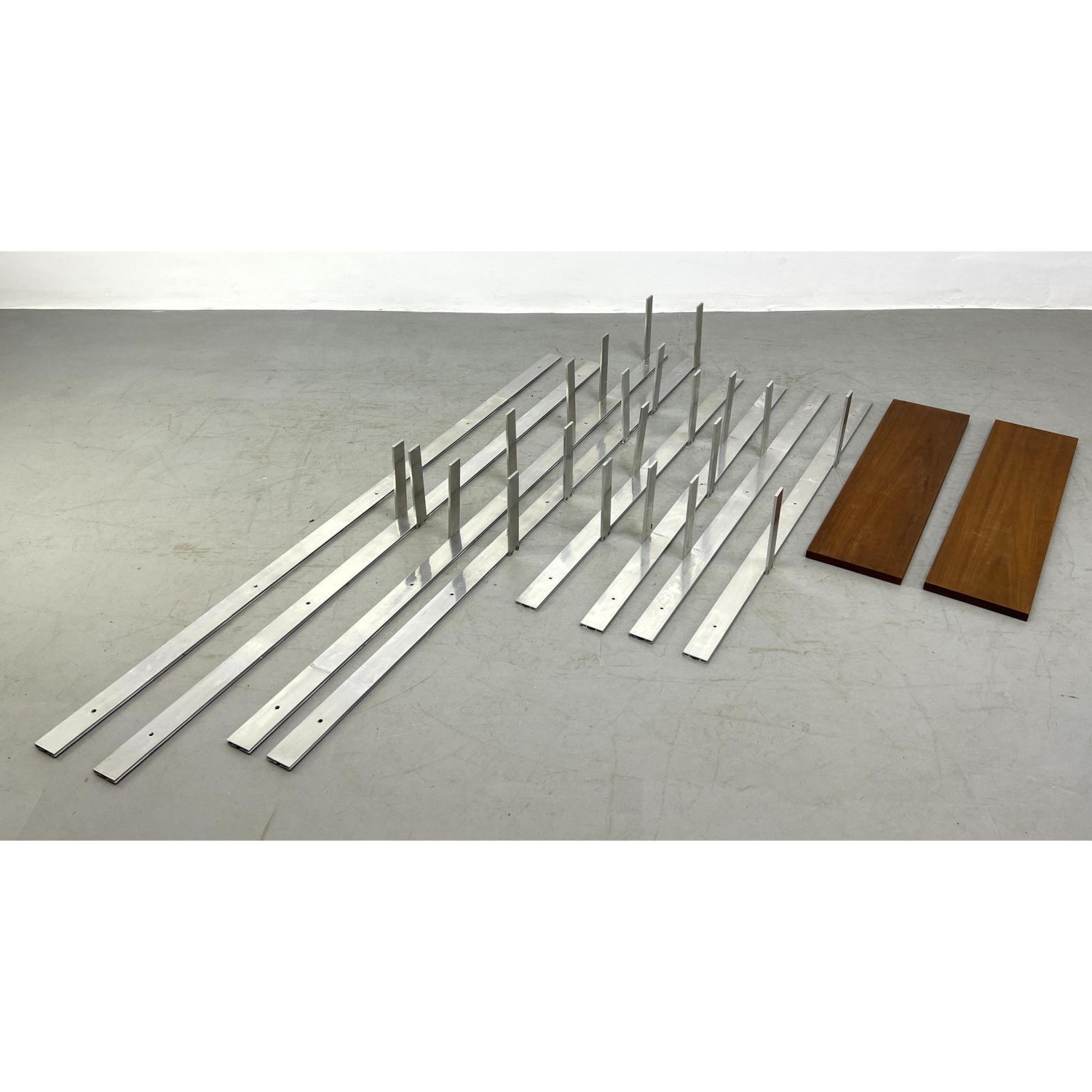 Appraisal: Lot Aluminum Wall Bracket Shelf Supports Shorter tall beams measure