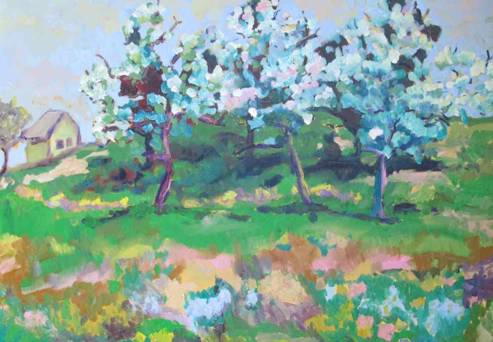 Appraisal: McCRADY Allison American th C Cherry Blossom Time OIL Canvas