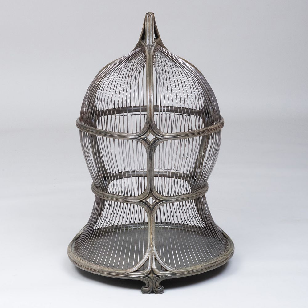 Appraisal: Continental Green Painted Wire Birdcage x in diam Masterful Mix