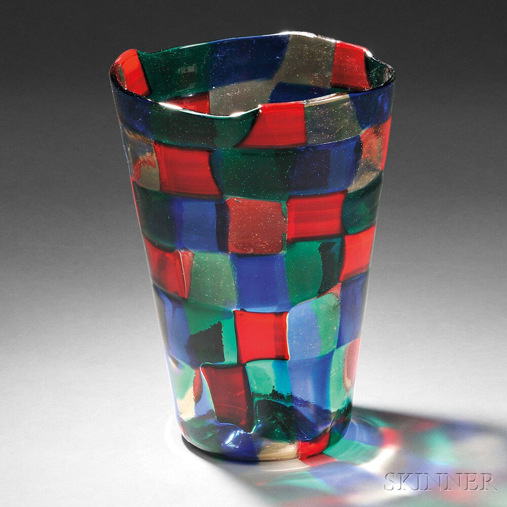 Appraisal: Fulvio Bianconi Pezzato Vase Art glass Italy mid- th century