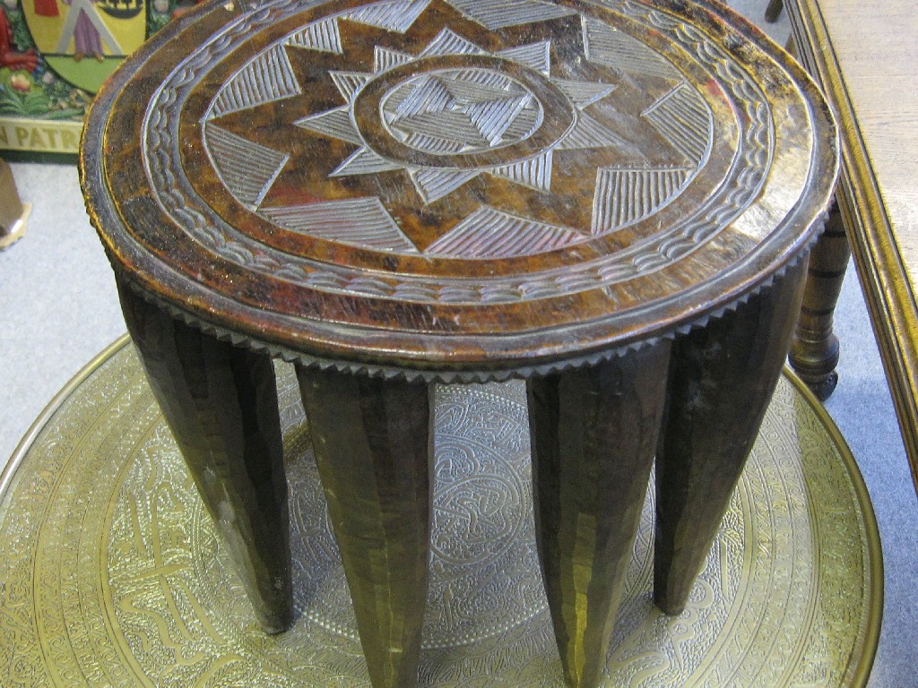 Appraisal: African carved hardwood stool