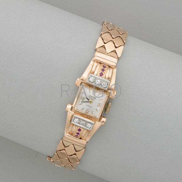 Appraisal: RETRO K ROSE GOLD BRACELET WATCH Condition Report