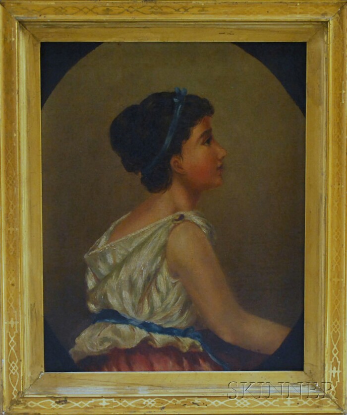 Appraisal: Framed Oil on Canvas Portrait of a Woman in Classical