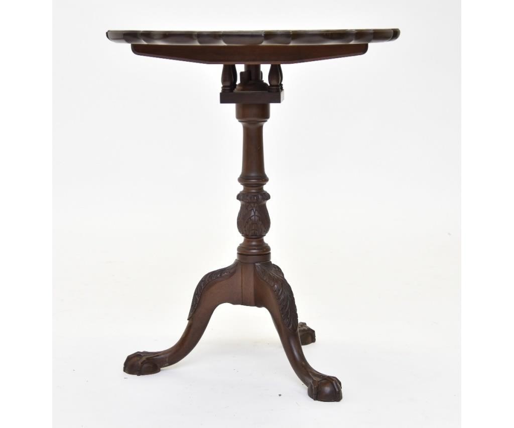 Appraisal: Philadelphia Chippendale style pie crust mahogany tea table h x