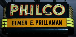 Appraisal: Neon Philco sign porcelain tin and glass x working Mint