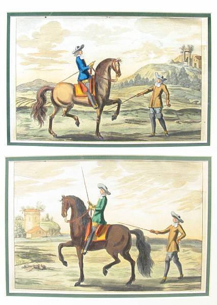 Appraisal: After Johann Georg Winter Bellerophon Dressage Scenes Engravings with handcoloring