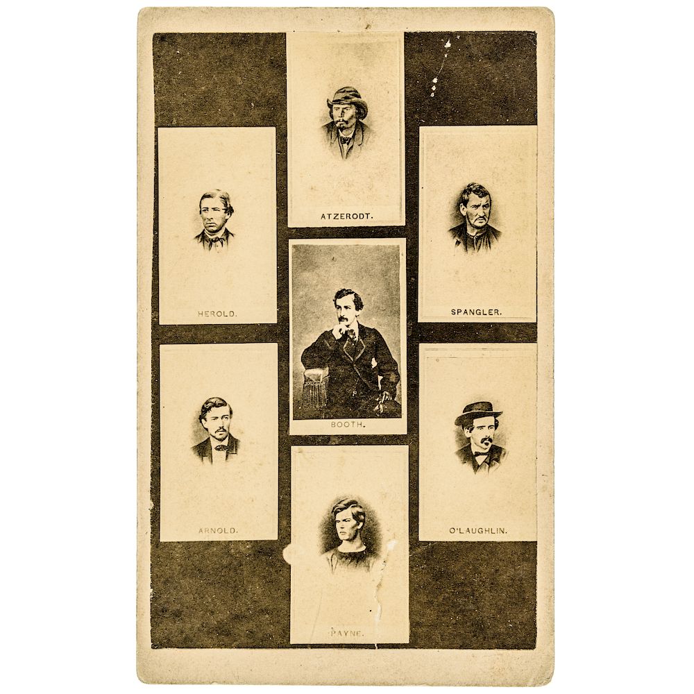 Appraisal: c Abraham Lincolns Assassins Photo Collage John Wilkes Booth at