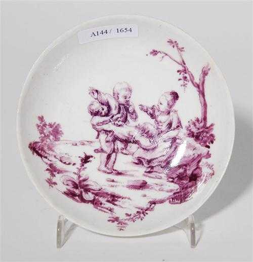 Appraisal: SAUCER WITH SCENE IN PURPUR CAMAIEU H chst circa The