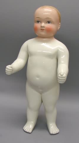 Appraisal: Blonde Frozen Male Bathing Doll Unmarked White china body with