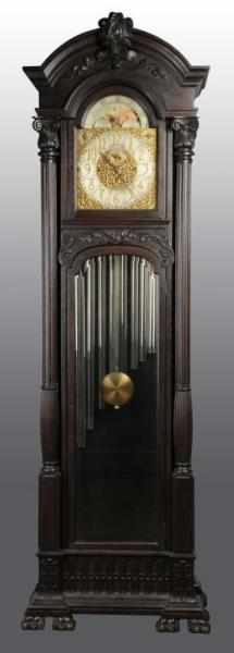 Appraisal: Oak Tall Case clock with Moon Dial Description Made by