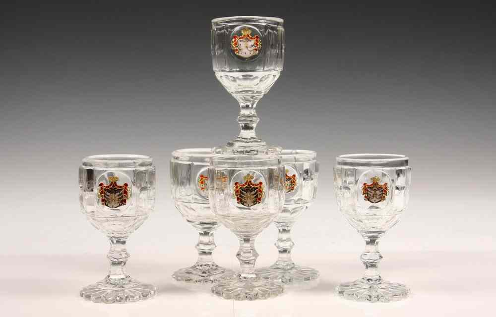 Appraisal: SET IMPERIAL RUSSIAN GLASS GOBLETS - Six Clear Glass Goblets