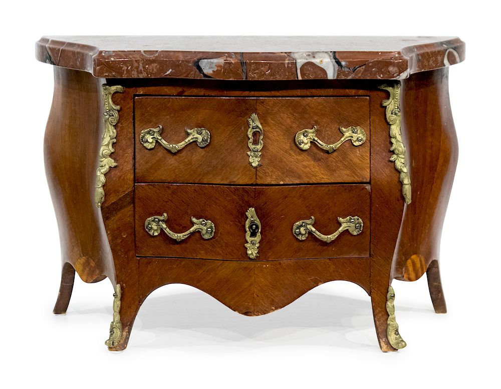 Appraisal: A Louis XV Style Mahogany Miniature Commode A Louis XV