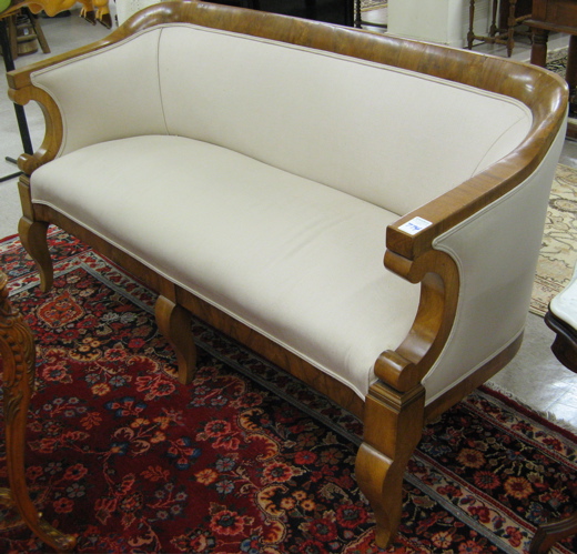 Appraisal: BIEDERMEIER SOFA German c - the walnut frame handcrafted in