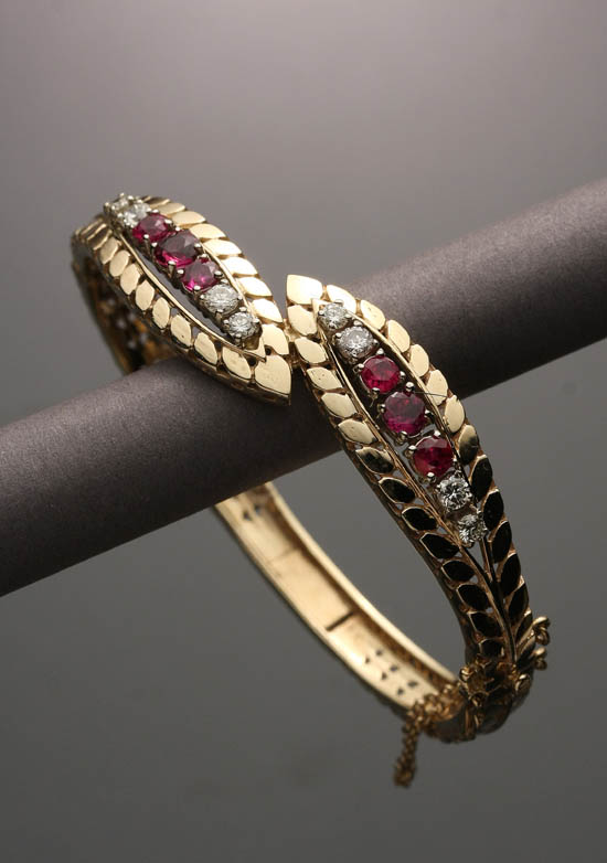 Appraisal: Lot Property of Various Owners -Karat Yellow-Gold Ruby and Diamond